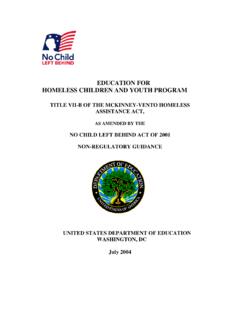 EDUCATION FOR HOMELESS CHILDREN AND YOUTH …