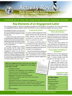 Key Elements of an Engagement Letter - nccpaboard.gov
