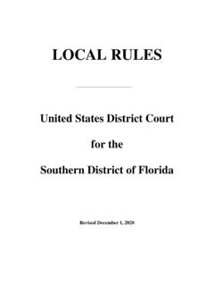 LOCAL RULES - Southern District of Florida