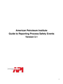 American Petroleum Institute Guide to Reporting Process ...