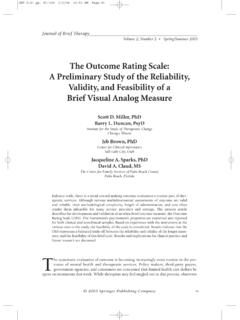 The Outcome Rating Scale: A Preliminary Study of the ...
