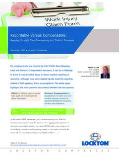 Recordable Versus Compensable - Lockton Companies