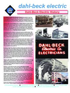 Dahl-Beck Electric History