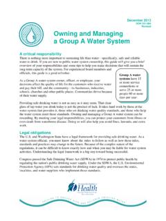 Owning and Managing a Group A Water System