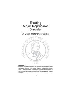 Treating Major Depressive Disorder - Psychiatry