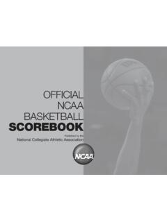 OFFICIAL NCAA BASKETBALL SCOREBOOK