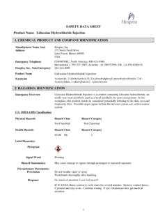 MSDS Lidocaine Hydrochloride Injection 060214