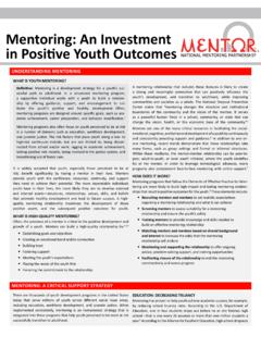 Mentoring: An Investment in Positive Youth …