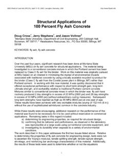 Structural Applications of 100 Percent Fly Ash Concrete