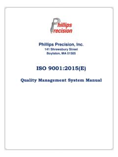 ISO 9001:2015 Quality Manual - Phillips Precision, Inc.
