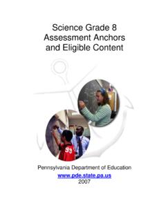 Science Grade 8 Assessment Anchors and Eligible Content