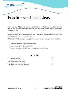 Fractions — basic ideas