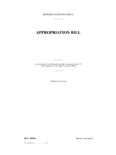 APPROPRIATION BILL - National Treasury