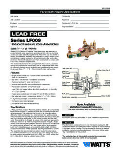 LEAD FREE Series LF009 - Watts