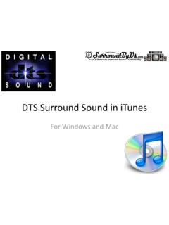 DTS Surround Sound in iTunes