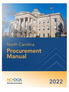 North Carolina Procurement Manual