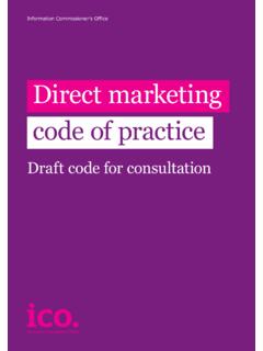 Direct Marketing Code Draft Guidance - Home | ICO