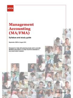 Management Accounting (MA/FMA)