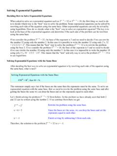 Solving Exponential Equations - Mesa Community College