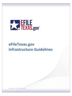 eFileTexas.gov Infrastructure Guidelines