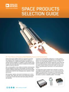 Space Products Selection Guide - Analog Devices