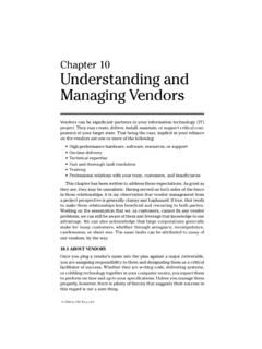 Chapter 10: Understanding and Managing Vendors