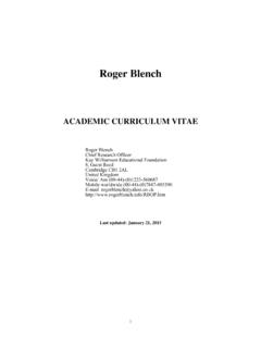 Blench Complete CV January 2015