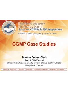 CGMP Case Studies - Food and Drug Administration