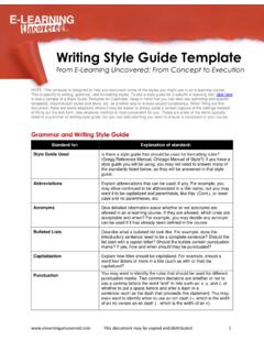 Writing Style Guide Template - E-Learning Uncovered