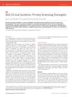 ACG Clinical Guideline: Primary Sclerosing Cholangitis