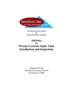for Precast Concrete Septic Tank Installations and …