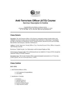 Anti-Terrorism Officer (ATO) Course - S2 Institute