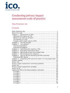 Draft: Conducting privacy impact assessments code of practice