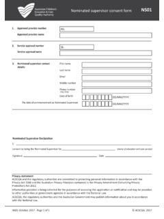 Nominated supervisor consent form NS1 - ACECQA