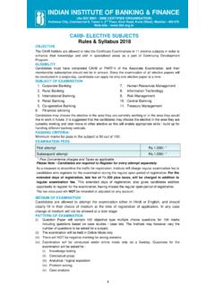 CAIIB- ELECTIVE SUBJECTS Rules &amp; Syllabus 2018