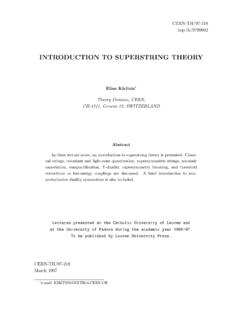 INTRODUCTION TO SUPERSTRING THEORY - CERN