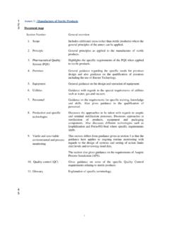 Annex 1 : Manufacture of Sterile Products 2 Document map