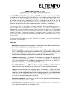 CASA EDITORIAL EL TIEMPO S.A. (CEET) POL&#205;TICA PARA EL ...