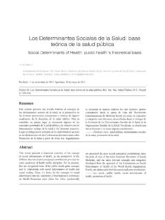 Los Determinantes Sociales de la Salud: base te&#243;rica de la ...