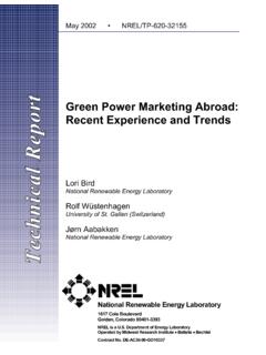 Green Power Marketing Abroad: Recent Experience and …