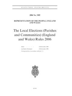 The Local Elections (Parishes and Communities) …