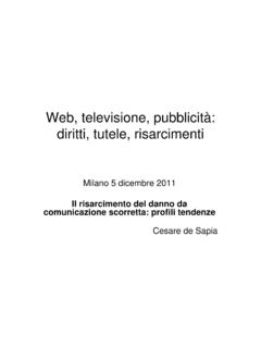 Web, televisione, pubblicit&#224;: diritti, tutele, risarcimenti