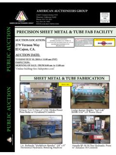 WWW.AAGAUCTION.COM PRECISION SHEET METAL &amp; TUBE …