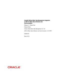 Oracle Utilities Meter Data Management …