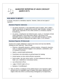 MANDATORY REPORTING OF ABUSE CHECKLIST (MARCH …