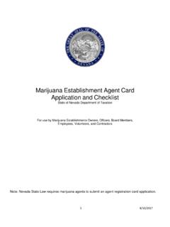Marijuana Establishment Agent Card Application …