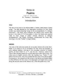 Notes on Psalms