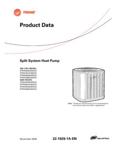Trane Product Data Split System Heat Pumps 3-Phase, 230V ...