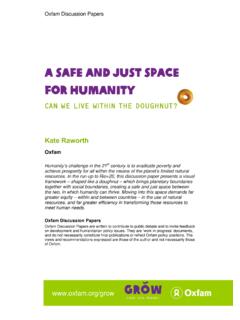 A safe and just space for humanity - Oxfam