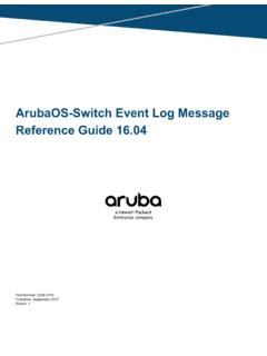 ArubaOS-Switch Event Log Message Reference Guide 16